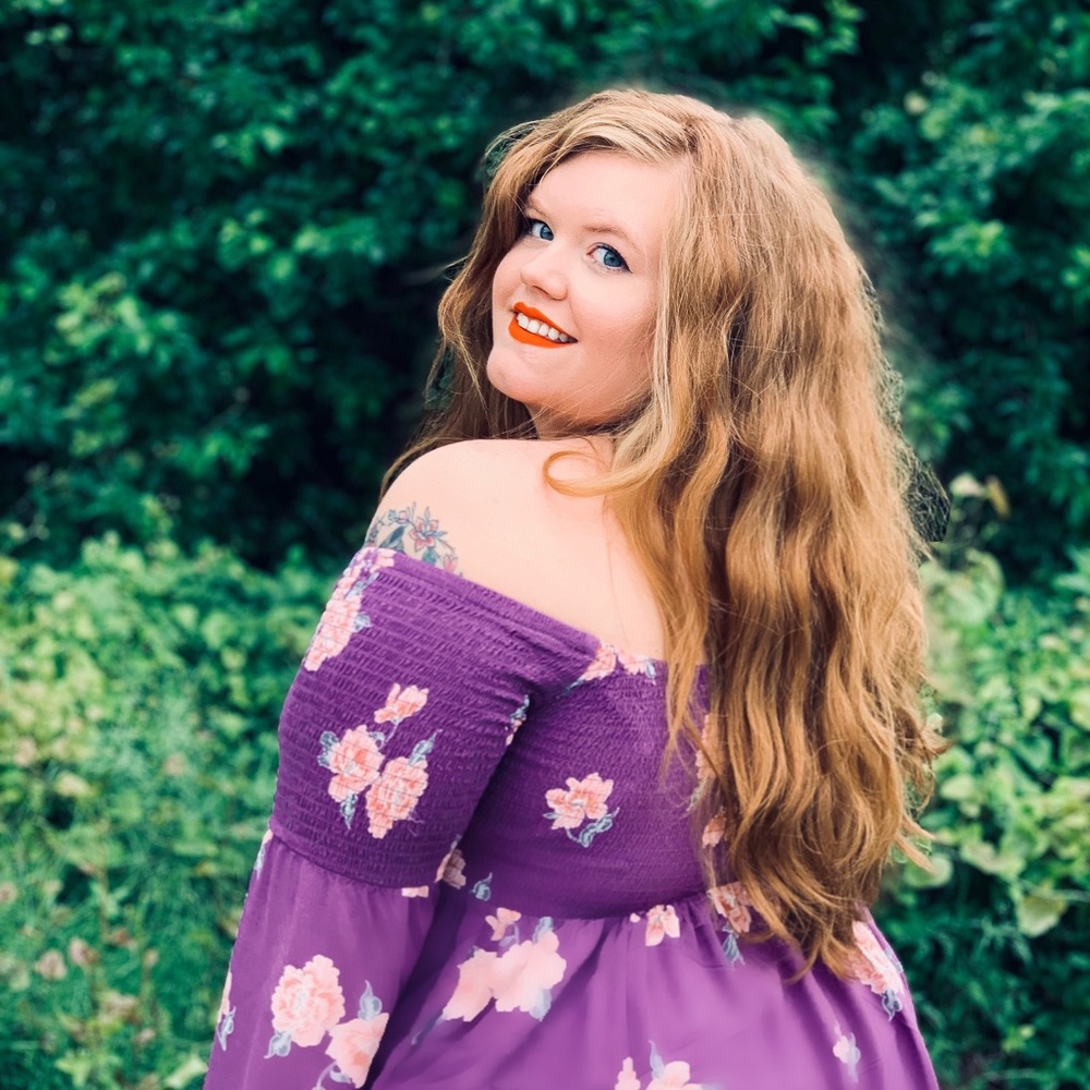 Off-the-Shoulder Purple Floral Dress